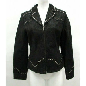 WALL'S Studded Distressed Leather Western Jacket M